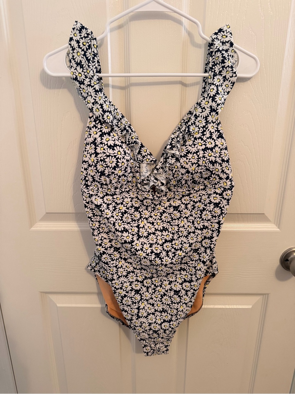 NWT J. Crew Black and White Daisy Print One-Piece Swimsuit